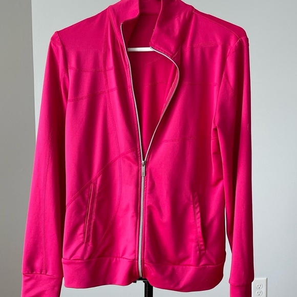 Tail size small zip up jacket in fuchsia bright color workout athleisure casual - Picture 10 of 13